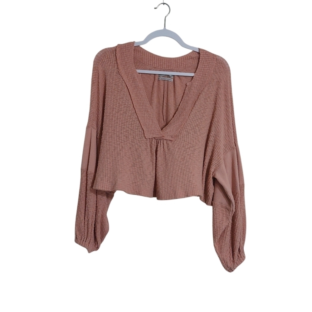 Urban Outfitters Long Sleeve Ribbed Oversized Crop Top- XS